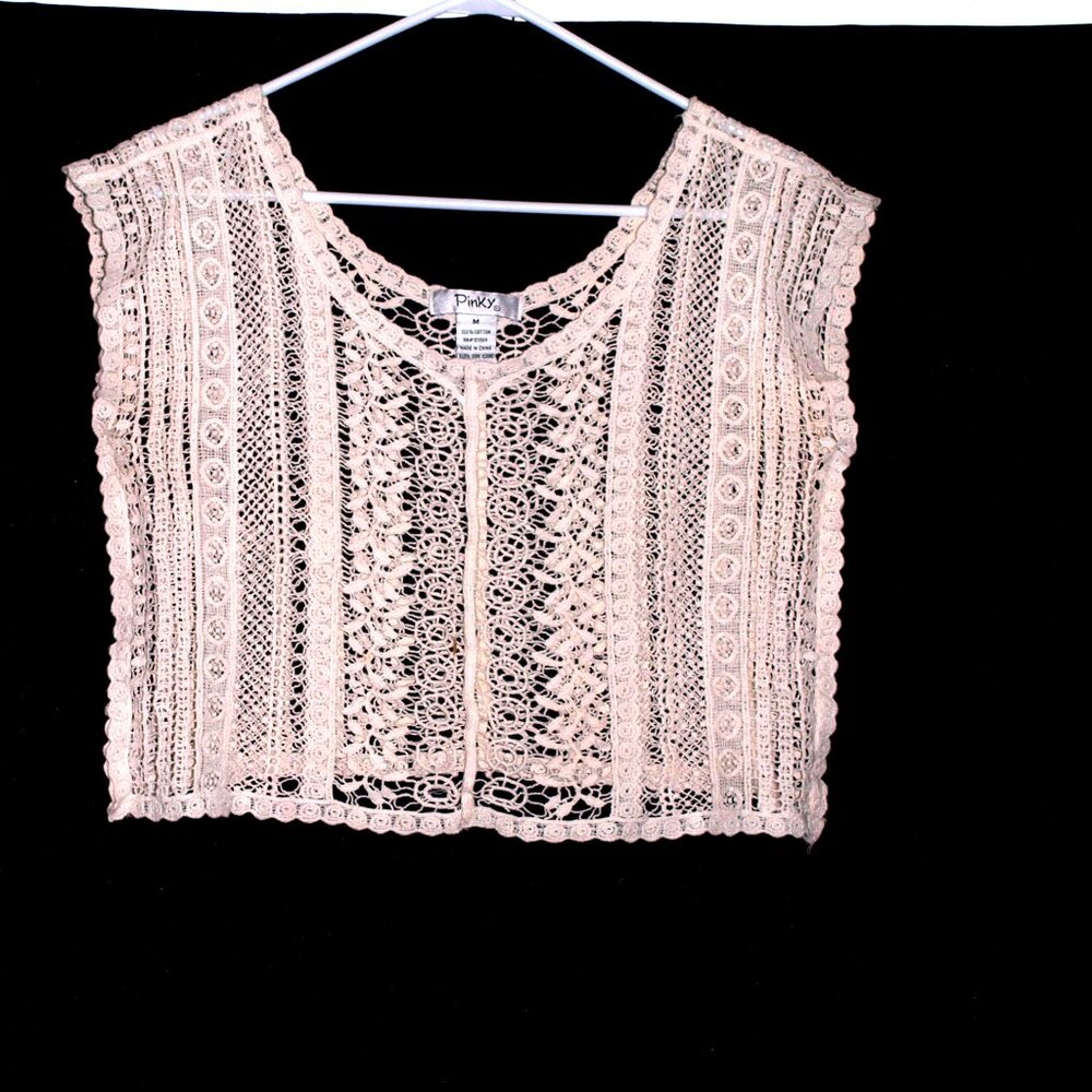 Pinky Beige Knitted Tank Top **